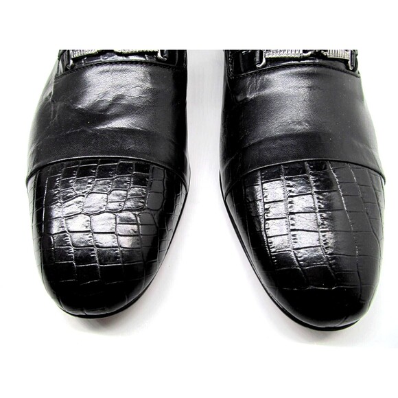 C A Anthony Italy Mens Black Leather Captoe Horsebit Loafers Size US 13 EUR 46 - Picture 5 of 16